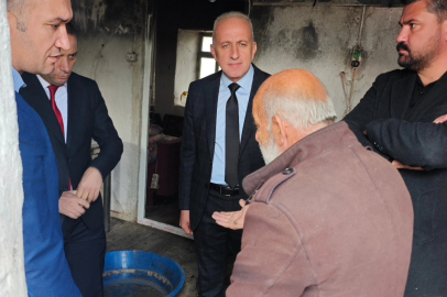 Yangın mağduruna geçmiş olsun ziyareti